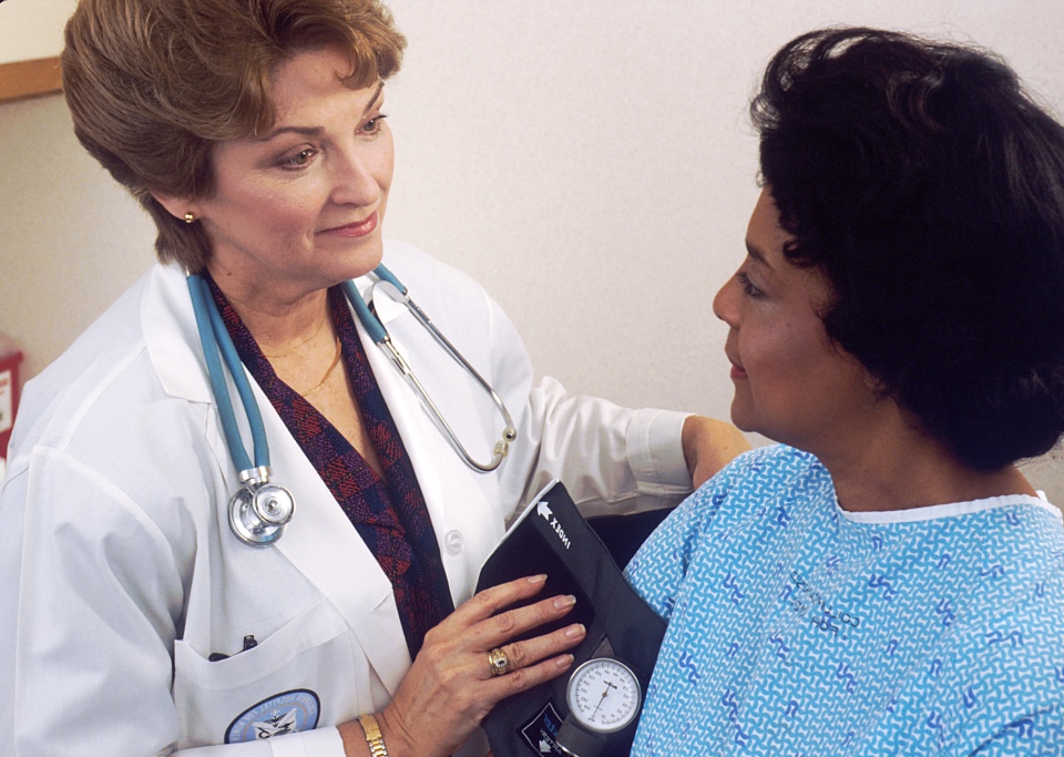 woman and doctor